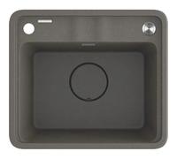 Deante MOMI Évier Granit 1 Cuve 440x500 mm Gris Métallique 1-bowl