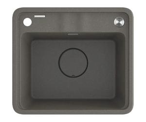 Deante MOMI Évier Granit 1 Cuve 440x500 mm Gris Métallique 1-bowl