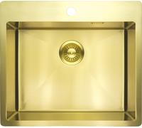 Deante Olfato évier en acier inoxydable avec siphon 55x50.5 cm doré ZPO_R10B