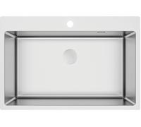 Deante Olfato évier en acier inoxydable avec siphon 76x50.5 cm acier ZPO_010C