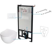 Deante Peonia kit châssis avec cuvette, abattant et bouton CDEA6ZPW