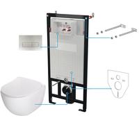 Deante Peonia kit châssis avec cuvette, abattant et bouton CDEF6ZPW