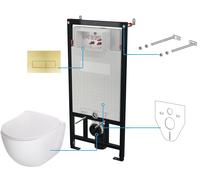Deante Peonia kit châssis avec cuvette, abattant et bouton CDER6ZPW