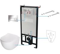 Deante Peonia kit châssis avec cuvette, abattant et bouton CDES6ZPW