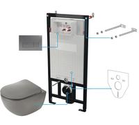 Deante Peonia kit châssis avec cuvette, abattant et bouton CDETDZPW