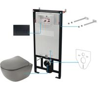 Deante Peonia Zero kit châssis avec cuvette, abattant et bouton CDENDZPW