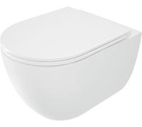 Deante Round cuvette wc avec abattant à descente lente suspendue sans bride blanc brillant CGRD6ZPW