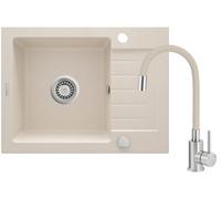 Deante Zorba évier avec mitigeur beige/acier ZQZG511A