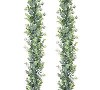 DearHouse Lot de 2 guirlandes d'eucalyptus artificielles à Suspendre pour Toile de Fond de Mariage, décoration Murale, 1,8 m, Protection Contre Les UV, intérieur et extérieur