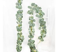 DearHouse Lot de 2 guirlandes d'eucalyptus artificielles en Imitation Soie Faites à la Main pour décoration Murale de Mariage, 1,8 m