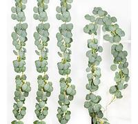 DearHouse Lot de 4 guirlandes d'eucalyptus artificielles en Soie synthétique Faites à la Main pour décoration Murale de Mariage Vert