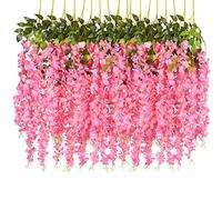 DearHouse Lot de 6 guirlandes de glycines artificielles à Suspendre en Soie pour décoration de fête, Maison, Mariage, 110 cm, Rose