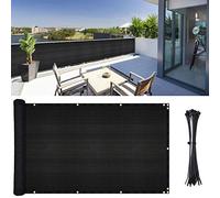 DearHouse Protection Brise-Vue pour Balcon, 1,1 x 5 m, Pare-Vent pour Porche, extérieur, Jardin, Patio, Balcon pour protéger du Soleil, résistant aux UV, aux intempéries, avec 35 Attaches de câble