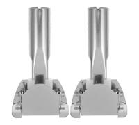 DEARMAMY 2 Pièces Pince pour Tête de Balai en Fer Chromé, Usage Commercial | Compatible Manche à Balai, Argenté, Contrôle de Poussière, pour Centres Commerciaux et Entretien