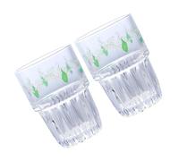 DEARMAMY 2 Pièces Tasse à Café en Verre Design Fleur de Muguet, Décoration Polyvalente, Style Frais et Atmosphère Champêtre pour Boutique de Café