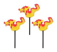 DEARMAMY 3 Pièces Ballon Dragon Chinois Gonflable en Aluminium Résistant pour Décorations de Fête du Nouvel An Lunaire, de Dragon Jaune pour Soirées du Nouvel An