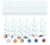 DEARMAMY 30 Pièces Ornement Suspendu Planète Espace en Spirale | PET et Papier, Décoration Créative à Suspendre, Fond Photo, pour Salles de Fête et Hôtels