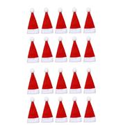 DEARMAMY 48 Pièces Mini Bonnets de Père Noël, Étuis pour Couteaux et Fourchettes, Rouge, en Tissu, Décoration de Table, Protège des Coupures, pour Couteaux, Fourchettes et Sucettes, Dîner