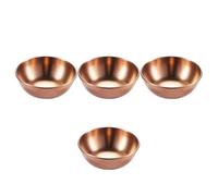 DEARMAMY 4pièces Set de Assiettes à Sauce Acier Inoxydable Rose Doré Plats Inox pour Condiment et Assaisonnement Service Apéritif Multifonction pour Maison et Restaurant