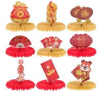 DEARMAMY 9 Pièces Décoration de Fête Boule Alvéolée Rouge en Papier | Effet Décoratif Délicat, Ambiance Chaleureuse pour Événements, Accessoire Photo, Style Chic