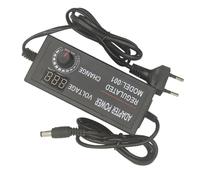DEARMAMY Adaptateur Secteur LED 60w à Tension Réglable avec Écran Numérique | Alimentation 3-12v 5a, Protection Intégrée, Boîtier Plastique Noir, pour Ruban Lumineux