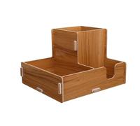 DEARMAMY Bois Porte-gobelets Jetable à Compartiments pour Tasses Café | Organisateur Portable, Séparation des Éléments, pour Couvercles et Pailles, Usage en Restaurants et Dessert Shops