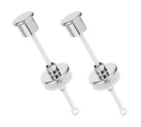 DEARMAMY bouton de chasse d'eau de remplacement boutons de chasse d'eau 2pcs en plastique argent rond pour réservoir de toilettes à tirette pour salle de bain maison pour enfants et