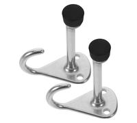 DEARMAMY Butée de Porte en Acier Inoxydable 2pcs avec Crochet, Fonction Double, Entretien Facile, pour Portes de Yachts et Camping-Cars, Accessoires Inclus