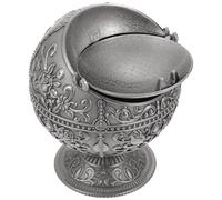 DEARMAMY Cendrier à Rangement Pratique des Sphérique Couvercle en Métal Ornement Décoratif Créatif et Rétro pour Bureau ou Intérieur