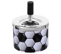 DEARMAMY Cendrier Domestique en Métal Rond Fonction Facile à Nettoyer et Anti-Odeur, pour Bureau ou Maison, Style Créatif et Délicat Coupe Monde