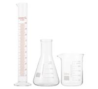 DEARMAMY Ensemble de Laboratoire Scientifique Cylindre Gradué en Verre 100ml et 250ml Résistant Chimiquement sans Fuite Latérale Cuisine et Cuisson