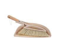 DEARMAMY Ensemble Pelle et Balayette en Bois et Plastique Beige, Petit Balai Portable avec Brosse Robuste pour Nettoyage Fiable sur Table de Salon ou Table de Chevet