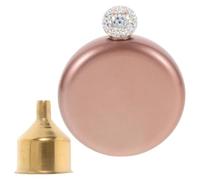 DEARMAMY Flasque à Vin Flasque à Whisky 5 Oz en Acier Inoxydable Rose, Légère et Robuste, pour Famille et Amis, Vacances et Chasse