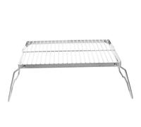 DEARMAMY Grillage à Barbecue Support pour Mini-pot Barbecue Réglable en Hauteur Acier Inoxydable Argenté Portable Pliable et Pique-niques
