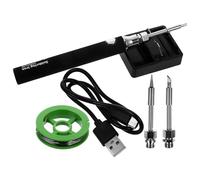 DEARMAMY Kit de Soudage sans Fil Usb, Fer à Souder Portable en Alliage D'aluminium et Étain Basse Tension, pour Soudure et Bricolage à Domicile