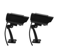 DEARMAMY Lot de 2 Fausses Caméras de Sécurité Extérieures Noires en Abs Apparence Haute Simulation pour Maison et Garage, Dissuasion Visuelle Renforcée
