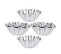 DEARMAMY Lot de 8 Moules à Tartelettes aux Œufs de Fleur en Acier Inoxydable Réutilisables et Résistants à Haute Température pour Pâtisserie Professionnelle et Usage Quotidien