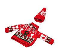 DEARMAMY Mini Housse Tricotée pour Bouteille de Vin Rouge, Manchon Délicat Réutilisable, Accessoire Décoration de Fête de Noël, Étui Petit Format pour Ambiance Festive, 1 Pièce