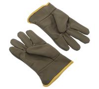 DEARMAMY Moufles de Soudage Courts en Cuir Artificiel, Résistants à Chaleur | Conducteur et Soudeur, Design Ergonomique, Anti-abrasion, Usage en Soudage et Milieux Abrasifs