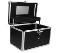 DEARMAMY Organisateur de Maquillage de Voyage avec Grosse Capacité et Fermeture à Boucle, Trousse de Maquillage Professionnelle en Abs et Aluminium pour Salle de Bain et Jardin