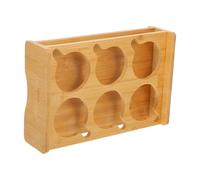 DEARMAMY Plateau de Service en Bambou pour Verres à Shot avec 6 Emplacements, Design Élégant et Rangement Pratique, pour Bar et Espaces Divers