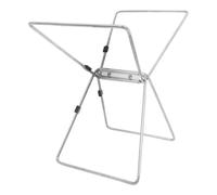 DEARMAMY Support à Paquet de Camping Pliable en Acier Inoxydable Argenté | Rangement Extérieur pour Boîte, Usage Randonnée et Écurie, Structure Portable, Style Minimaliste, Couleur Argenté