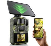 DEATTI WiFi Solaire Camera de Chasse 4K 48MP Caméra de Chasse Connectée au Téléphone Infrarouge Vision Nocturne, Piege Photographique avec 5200 mAh Batterie Rechargeable, IP65