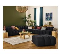 Debbie - canapé modulable d'angle droit 5 places en tissu texturé