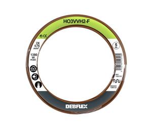 DEBFLEX 155316 Bobine de Fils électrique-Couronne Bobinot Câble Souple 5 mètres Ho3Vvh2-F 2X0.75 mm² -Marron-155316, Marron