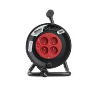 DEBFLEX 601253 Rallonge Electrique 25 Enrouleur de Bricolage 4 Prises 2P+T / 16 A avec disjoncteur Thermique 25M HO5 VV-F 3G 1.5-Noir