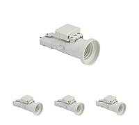 Debflex 712780 Soquet Ampoule lumière Lampe intérieure-Kit Complet Douille E27 + Fiche Dcl 2P+T-Debflex-712780, Blanc, Paquet de 4