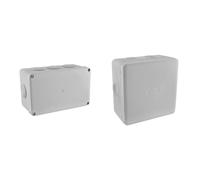 Debflex 718050 Electrique Exterieur-Boîte de dérivation étanche en saillie carrée IP55 & 718808 Boite de derivation electrique etanche exterieur - IP55 115X115 cm, Gris