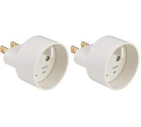 DEBFLEX - Adaptateur France/USA - Adaptateur de Voyage 2 Pôles 10/16A - pour Brancher Fiche Française sur Prise Américaine - Blanc (Lot de 2)