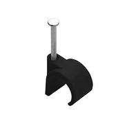 DEBFLEX Attache Câble - Range Câble - Fixation Câble électrique - Clips Câble - Serre Câble - Cavalier Câble - Attache-câble avec Clou Acier - 25 Attache Fils D20/25 Noir 700477